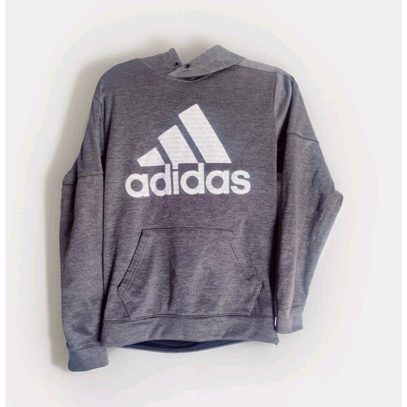 Adidas Size S Mens Pullover Hoodie Climawarm Hood Sweatshirt Gray FS0022 APU005 - Picture 1 of 11